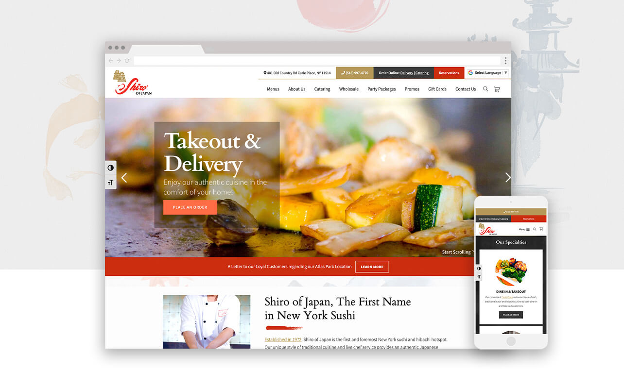 shiro of japan web mockup