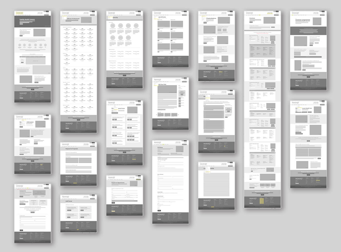 Family Health Centers - Wireframes