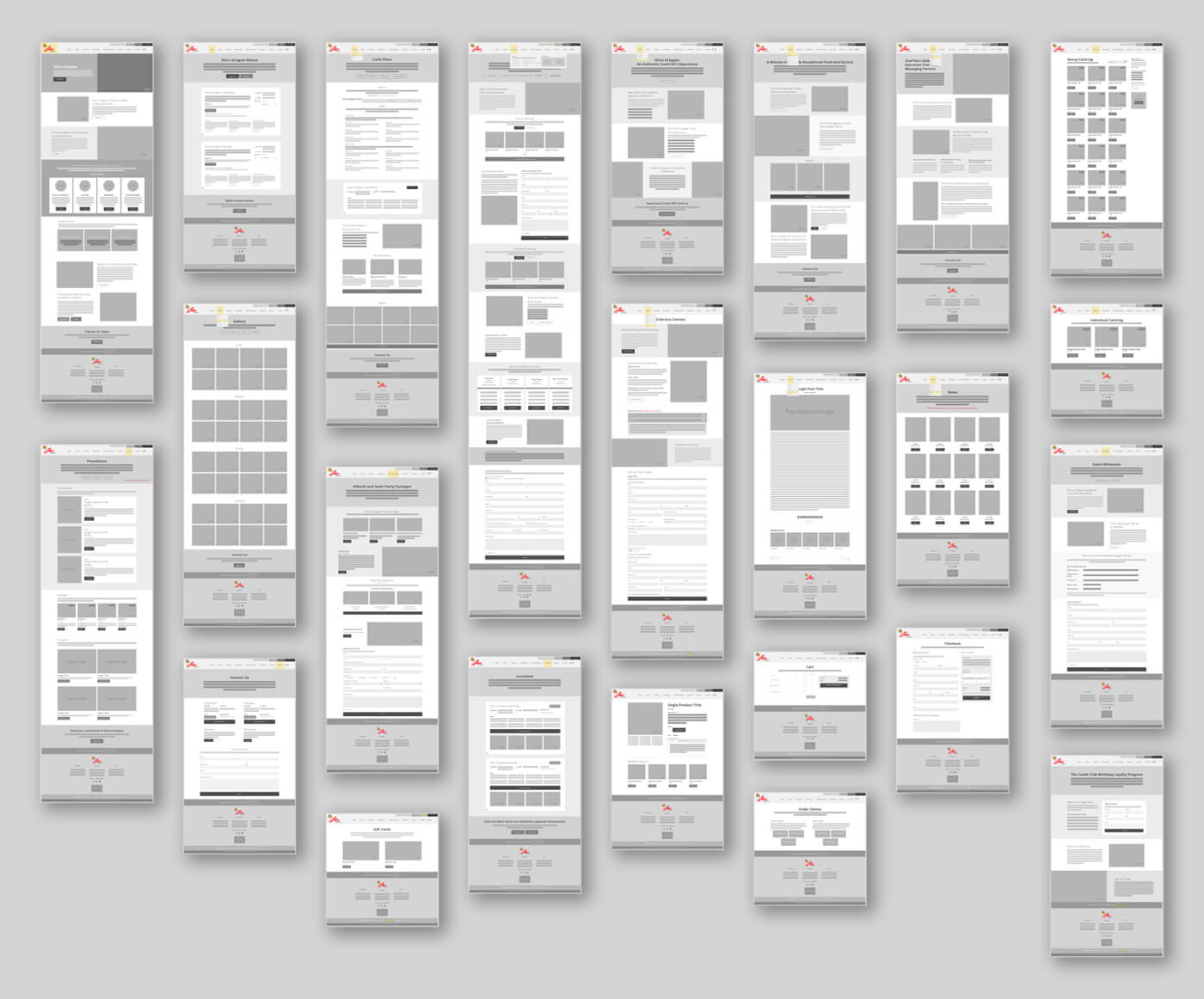 Shiro of Japan - Wireframes